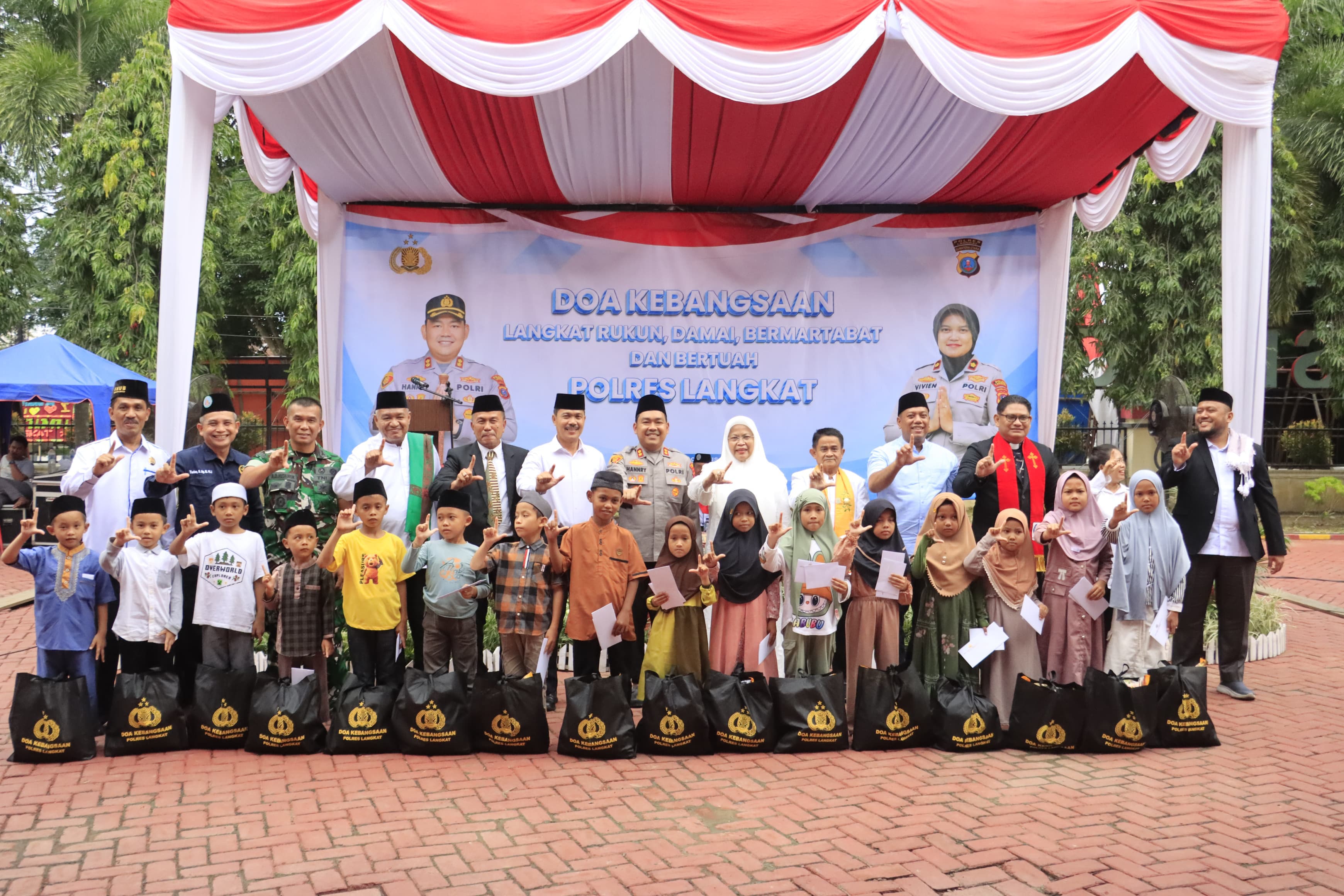 Polres Langkat Gelar Doa Kebangsaan Lintas Agama, Perkuat Persatuan Untuk Langkat Rusun dan Damai