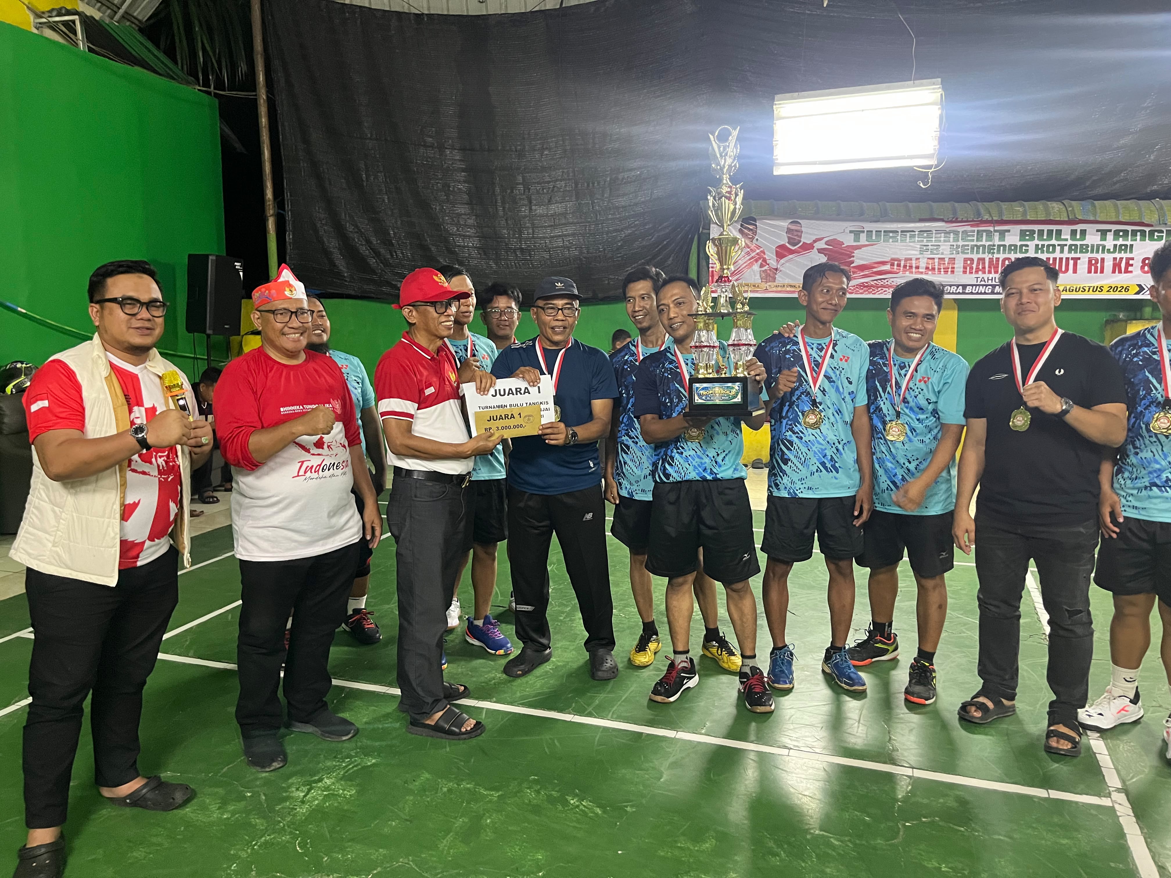 Meriahkan HUT Kemerdekaan RI Ke-81, Tim A2 Juarai Turnamen PB Kemenag Binjai 2026