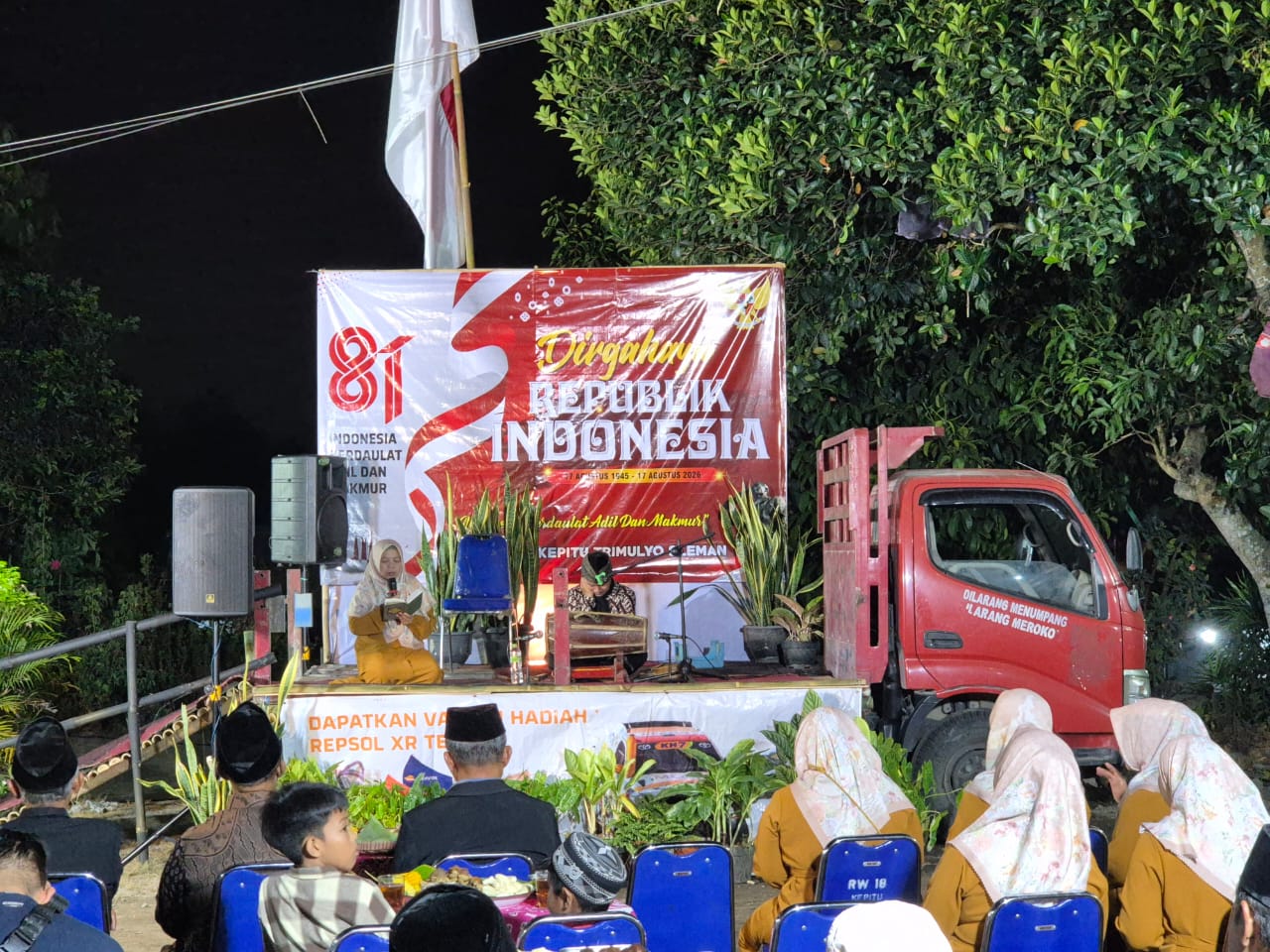 Semarak HUT RI ke-81: Unik Pakai Panggung Truk, Ratusan Warga RT 04 Kepitu Gelar Malam Puncak Kemerdekaan