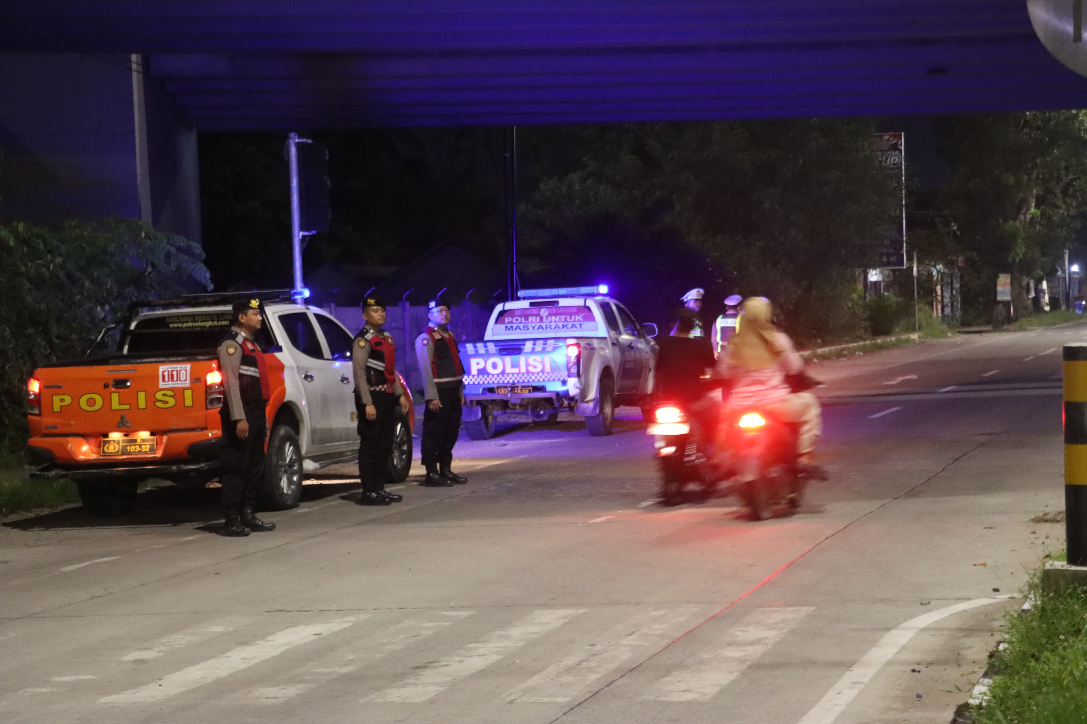Dengan Patroli, Polres Langkat Jaga Kamtibmas Saat Malam Hari