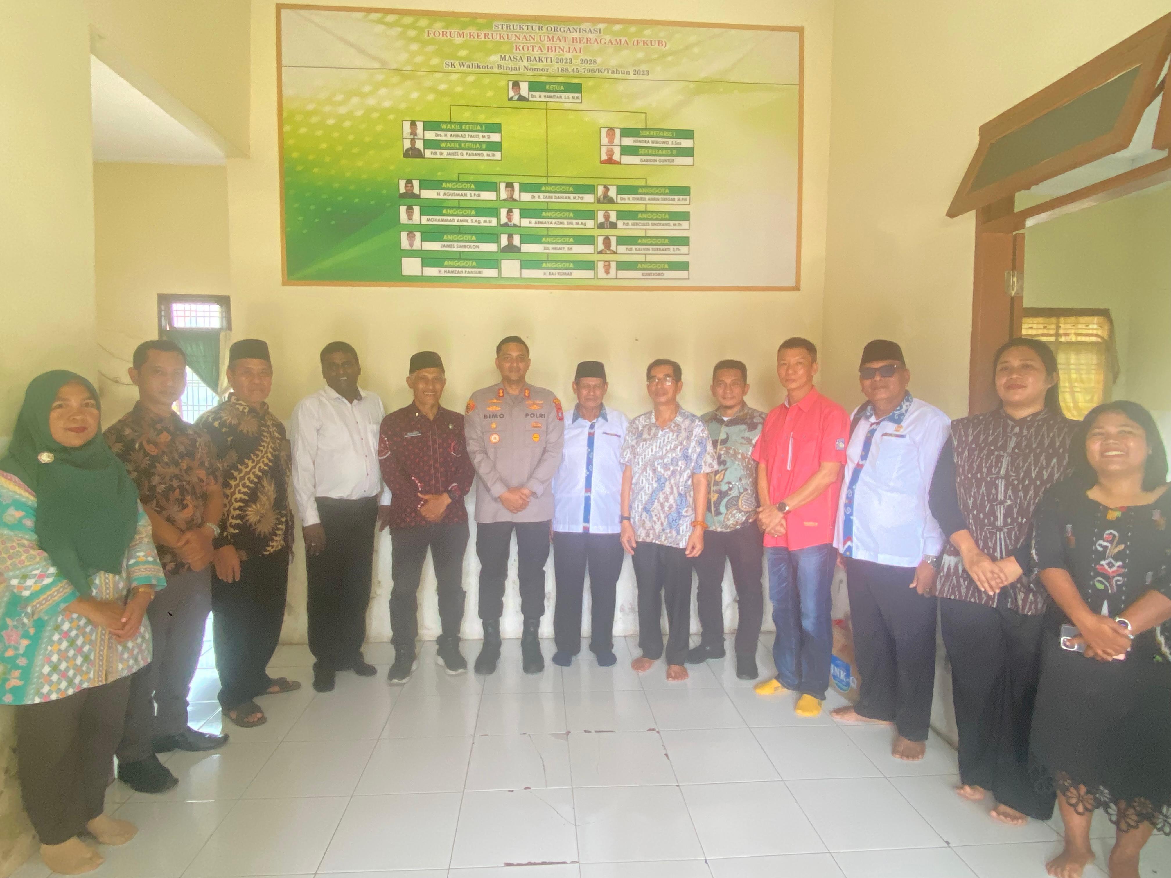 Jaga Kerukunan dan Kamtibmas, Kapolres Binjai Jalin Silaturahmi dengan FKUB