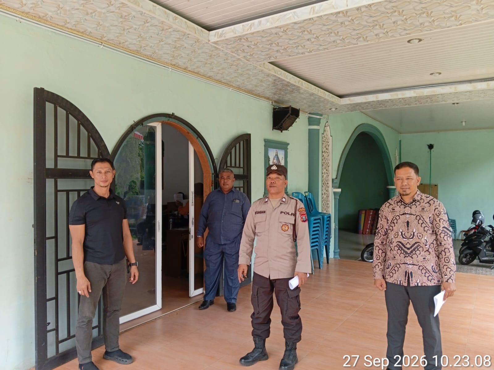 Wujudkan Rasa Aman Beribadah, Polsek Stabat Gelar Pengamanan Ibadah Minggu Kasih