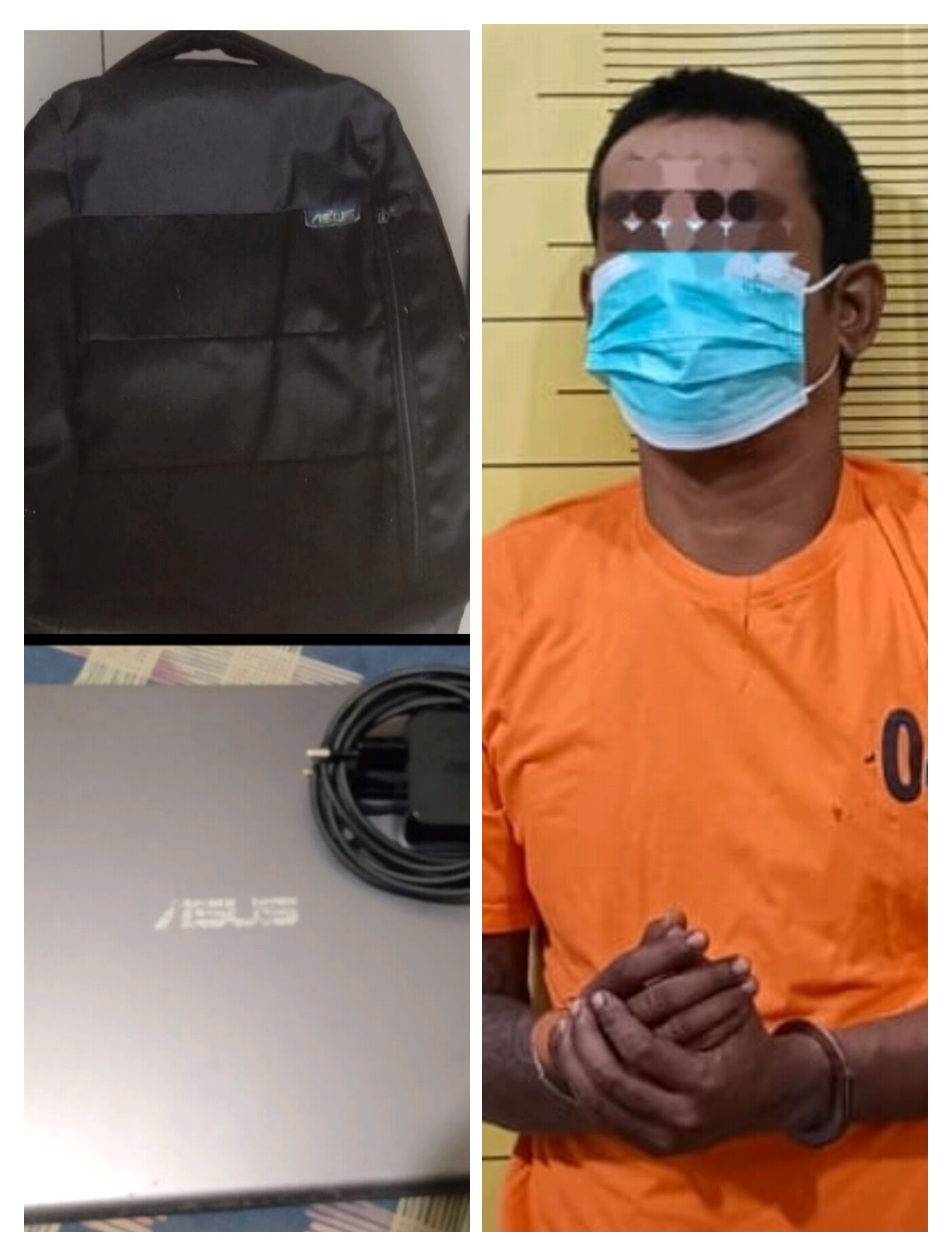 Seorang Residivis Curat Ditangkap Polsek Binjai Kota, Laptop dan Barang Bukti Diamankan